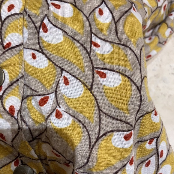 Gold Mini Romper Dress, gathered at shoulders & waist, Easy Front Opening - Picture 4 of 16